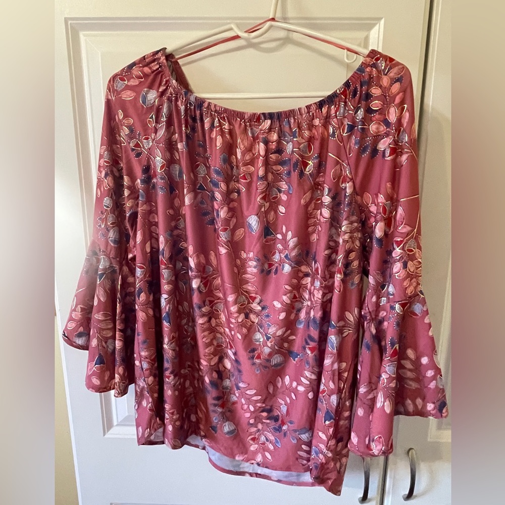 Womens off the shoulder XL pink top